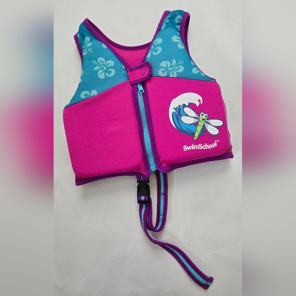 Aqua Leisure SwimSchool Swim Training Vest, Small/Medium, Ages 2-4 Years Pink